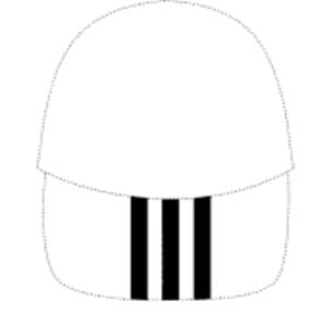 A black and white object with stripes

Description automatically generated