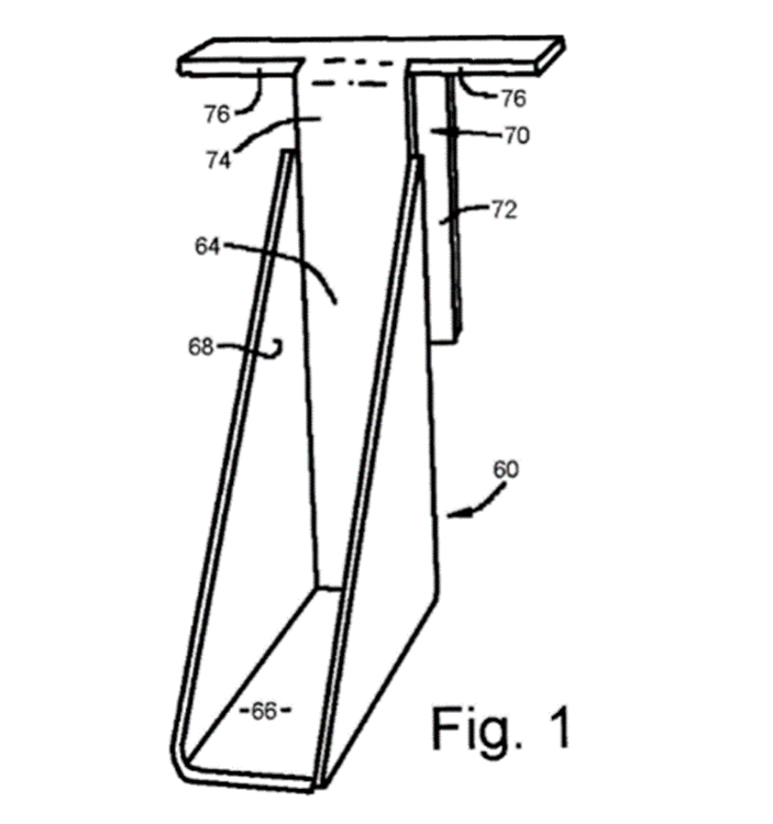 A black and white drawing of a metal object

Description automatically generated