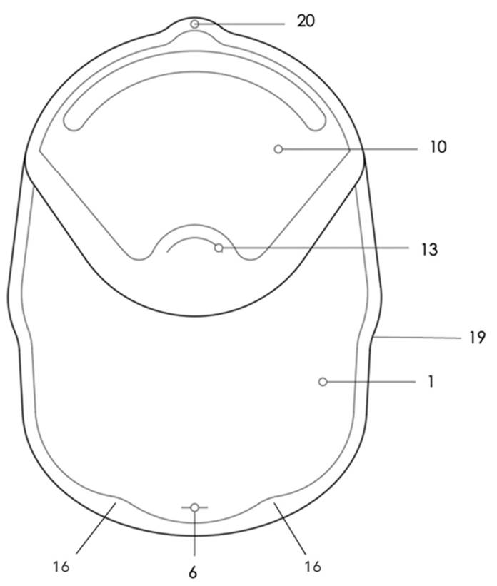 A drawing of a baby bib

Description automatically generated