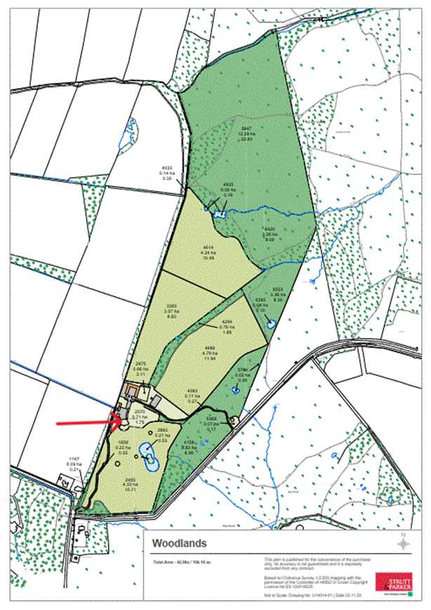 A map of land with green and red areas

Description automatically generated