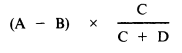 Formula - (A minus B) multiplied by (C divided by (C plus D))