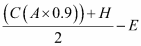 (C(A x 0.9)/2))-B